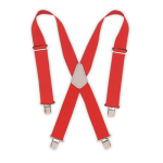 RED HEAVY DUTY ELASTIC SUSPENDERS