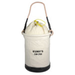 LEATHER BOTTOM CANVAS BUCKET WITH PARACHUTE TOP